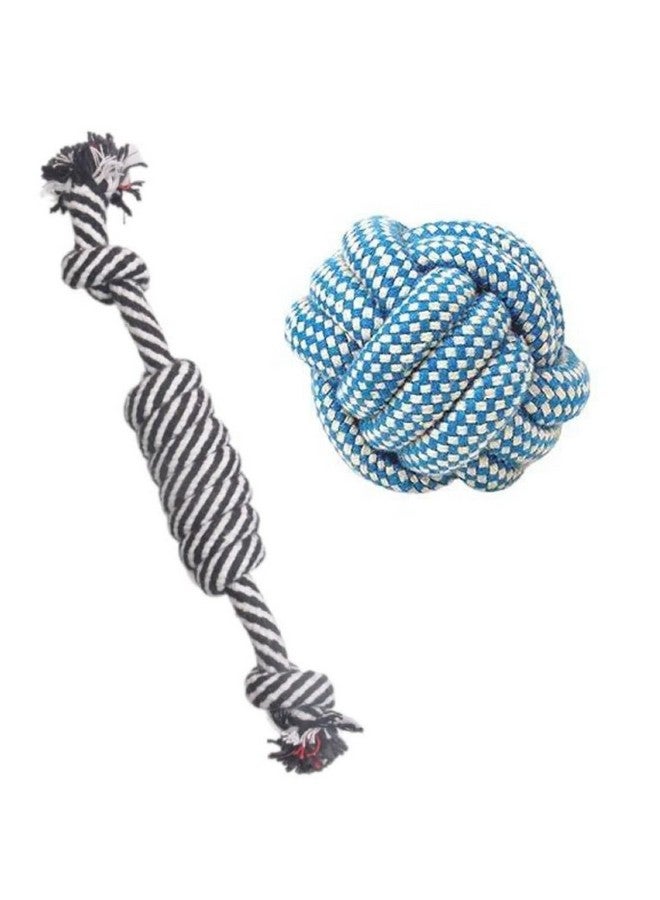 بت لعبة مضغ وجلب وحبل مضغ 2 في 1 من القطن والبوليستر الجذاب للكلاب مناسبة للكلاب البالغة والصغيرة والجراء والجراء المتوسطة الحجم وألعاب الكلاب (عبوة كومبو 2) - Image 1