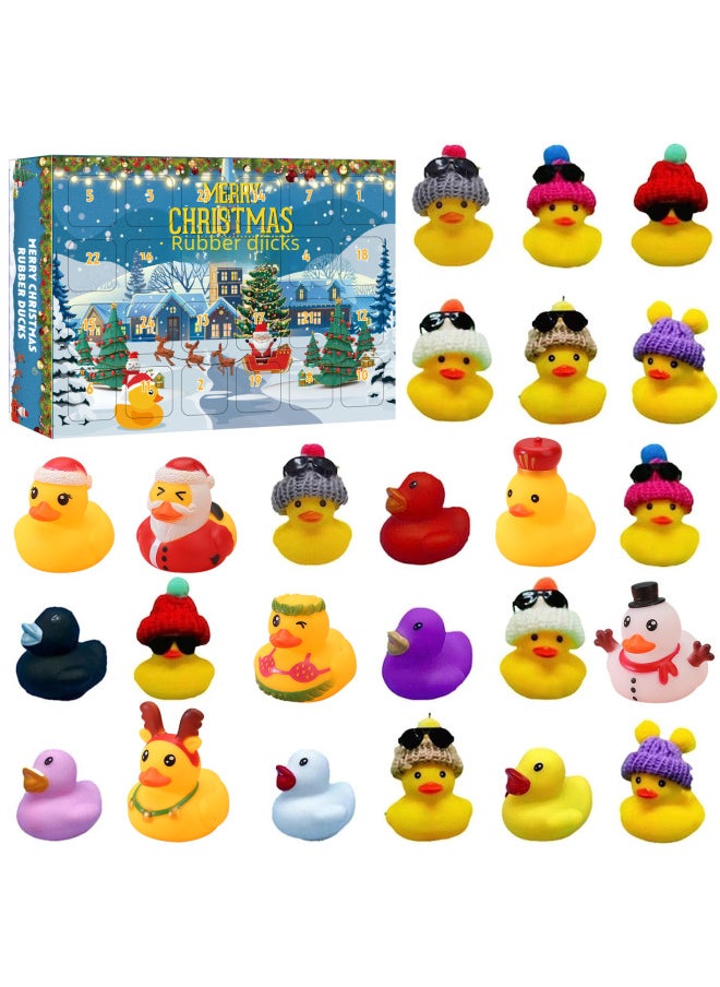 null - Rubber Duck Gift Set Yellow Duck Advent Calendar Countdown Blind Box Toy Set Santa Claus Surprise Gift For Kids-Color:Intelligence Buckle Luban Lock Maze Blind Box - Image 1