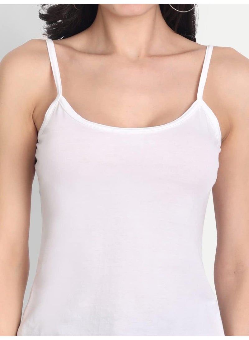 Aimly Women Cotton Camisole White 1001 Pack of 3 - Image 3