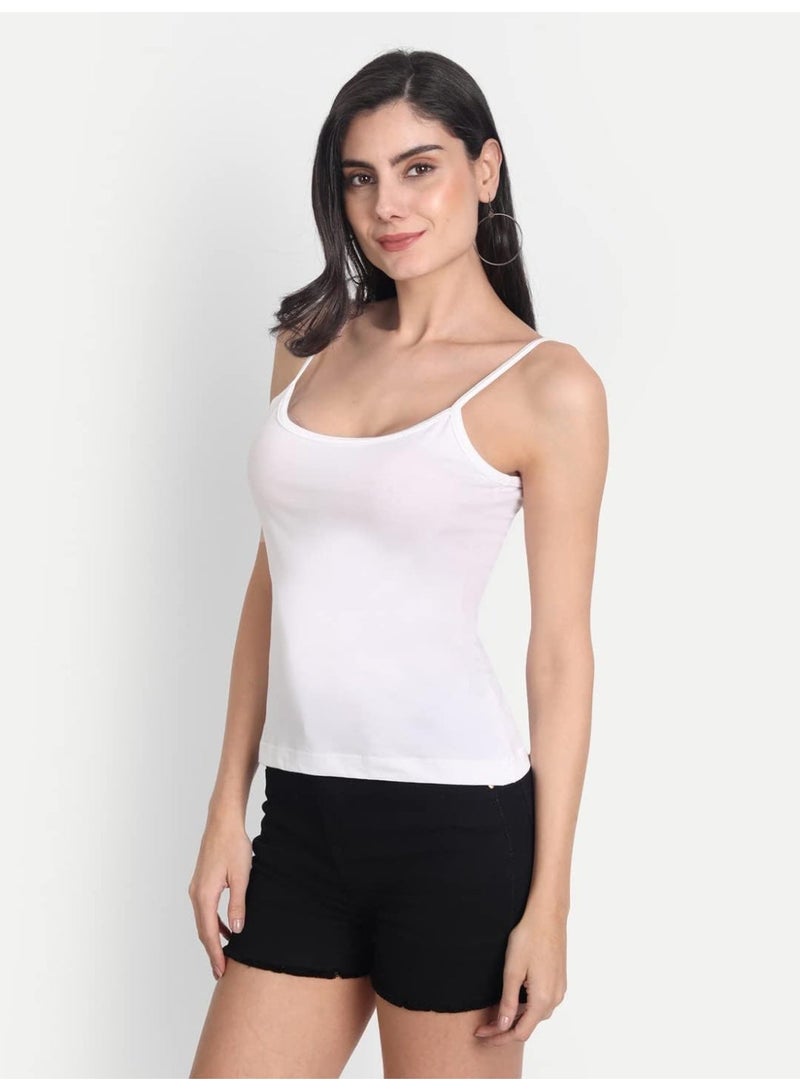 Aimly Women Cotton Camisole White 1001 Pack of 3 - Image 4