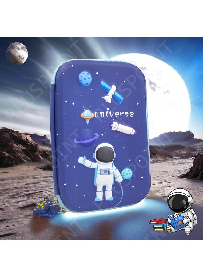 PLUSPOINT PLUSPOINT 3D Astronaut Pencil case Large Capacity Premium Stylish EVA Case Embossed Compass, School Supply Organizer for Students, Stationery Box, Cosmetic Zip Pouch Bag - Image 2