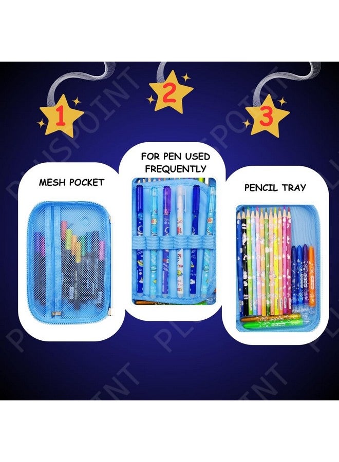PLUSPOINT PLUSPOINT 3D Astronaut Pencil case Large Capacity Premium Stylish EVA Case Embossed Compass, School Supply Organizer for Students, Stationery Box, Cosmetic Zip Pouch Bag - Image 4