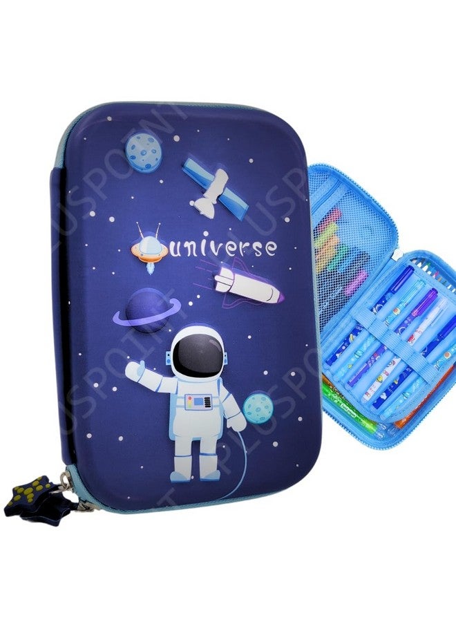 PLUSPOINT PLUSPOINT 3D Astronaut Pencil case Large Capacity Premium Stylish EVA Case Embossed Compass, School Supply Organizer for Students, Stationery Box, Cosmetic Zip Pouch Bag - Image 1