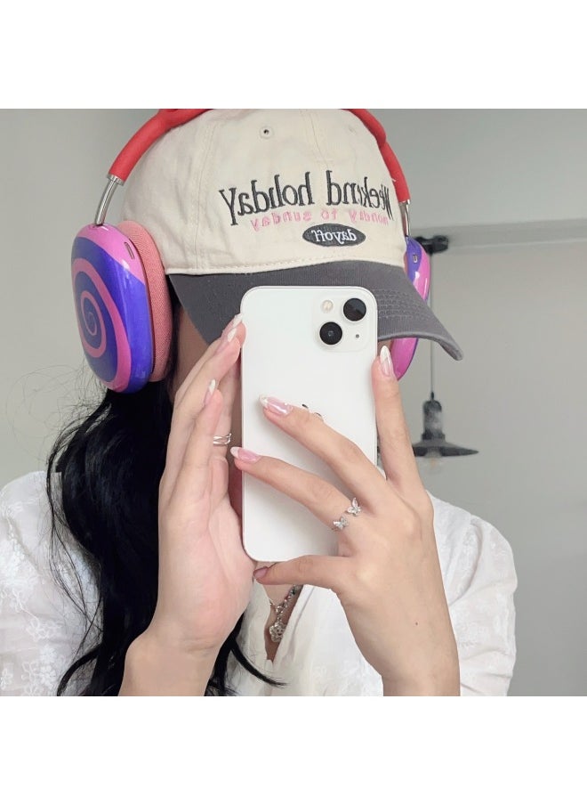 ماركة غير محددة - حقيبة سماعة أذن ناعمة من فيلم 1-30 لجهاز Apple Airpods max غطاء سماعة رأس واقي - المواصفات: Max_1 دائرة أرجوانية - Image 1