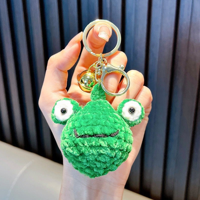 Wool crocheted finished car key chain hand-woven plush hanging decoration card bag pendant small gift wholesale Burger-wool doll - Image 5
