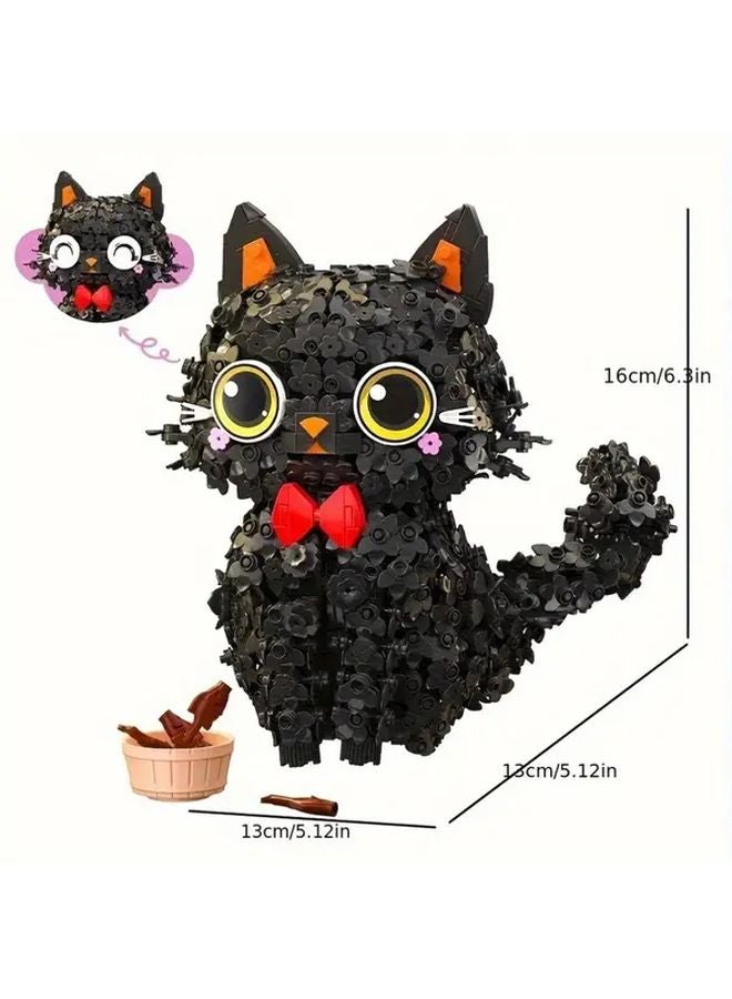 قط أسود 1651 قطعة لعبة تجميع حيوان أليف عيون قابلة للتبديل مادة ABS هدية للصديقة - Image 4