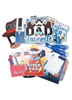 HOWAF HOWAF Happy Fathers Day Decorations Porch Sign,Happy Father's Day Party Supplies Door Banner for Dad's Day Party Decoration,Best Dad Paper Welcome Banner Party Signs for Fathers Day Birthday Party Celebrations  - Image 3