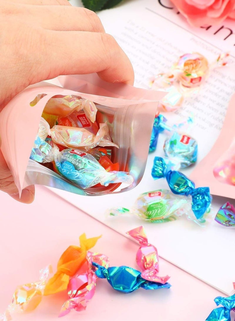 SYOSI Resealable Mylar Bags,  100Pcs Clear Window Smell Proof Bags Packaging Bags Foil Pouch Bags for Food Self Sealing Storage Supplies  - Image 4
