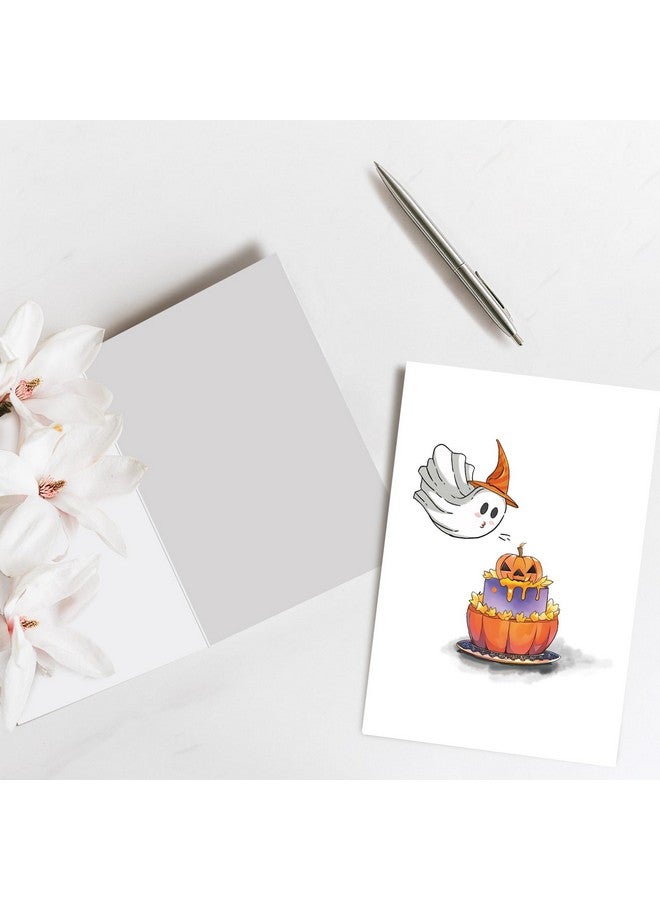 Spercy Cute Halloween Birthday Card, Spooky Birthday Card For Him Her, October Birthday Card, Ghost Blowing Out Candles Card - Image 3