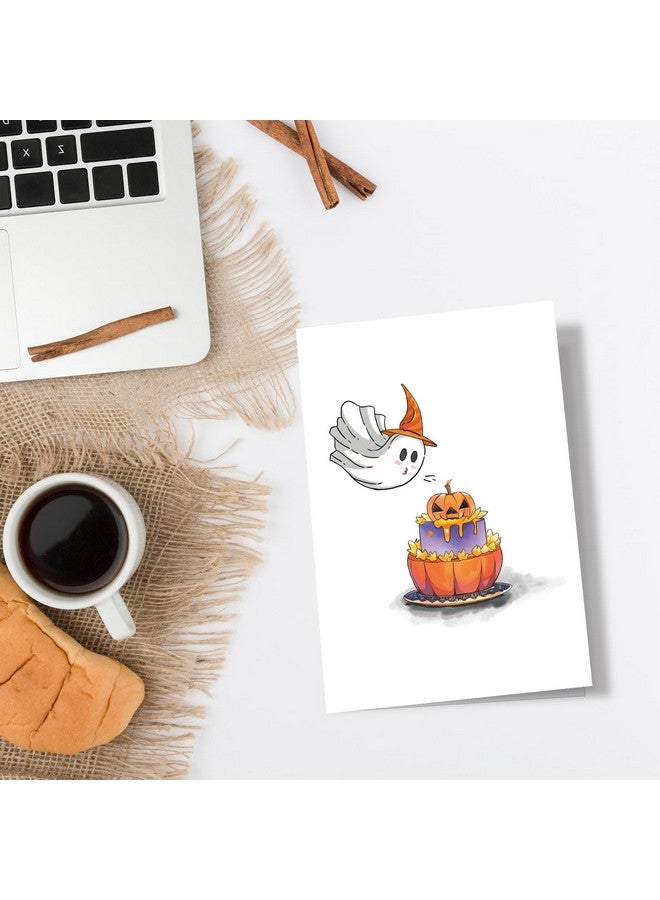 Spercy Cute Halloween Birthday Card, Spooky Birthday Card For Him Her, October Birthday Card, Ghost Blowing Out Candles Card - Image 5