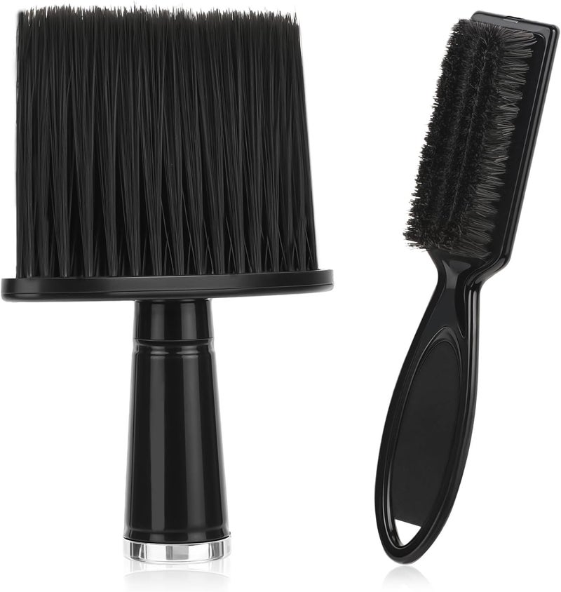 Jeffdad 2Piece Barber Tool Set Neck Duster Hair Blade Clipper Cleaning Brush Soft Nylon Trimmer Shaver Razor Cleaning Brush