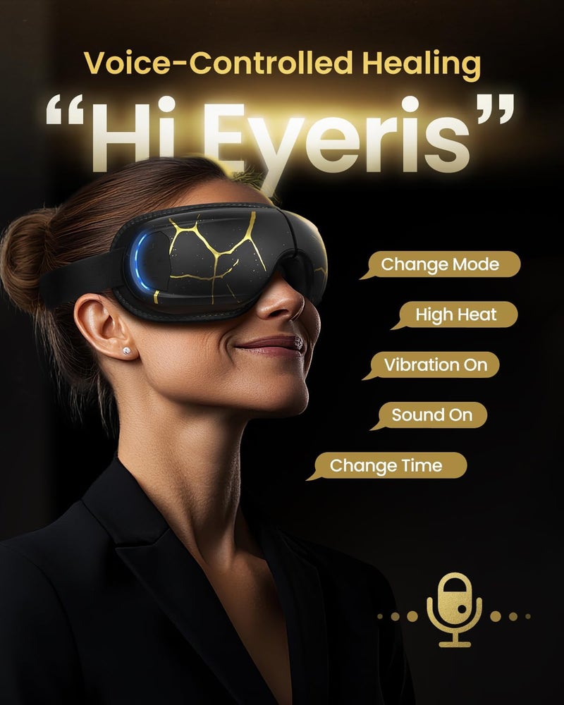 RENPHO Eye Massager with Heat and Cooling Birthday Gifts for WomenMen Eyeris Kintsugi Voice Control Eye Sleep Mask for Migraines Eye Care Device for Relaxation - Image 3