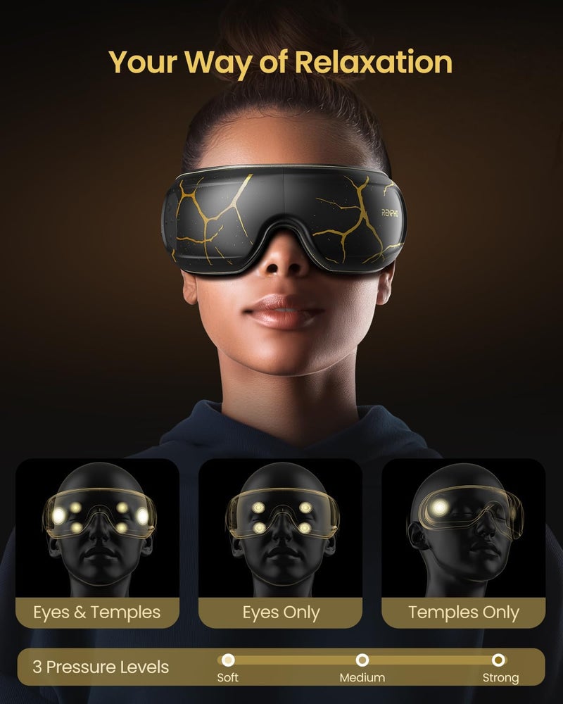 RENPHO Eye Massager with Heat and Cooling Birthday Gifts for WomenMen Eyeris Kintsugi Voice Control Eye Sleep Mask for Migraines Eye Care Device for Relaxation - Image 5