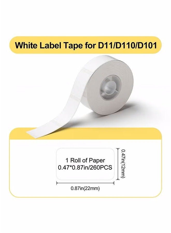 D11/D110/D101 Label Maker Tape Adhesive White Label Sticker, Waterproof Thermal Label Paper for Barcode Printing 12*22mm - Image 2