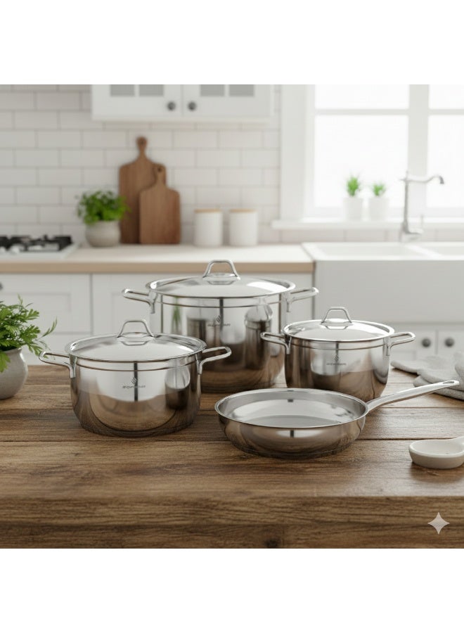 سوفرام طقم قدور سوفرام ستانلس استيل تركي عالي الجودة عدد 7 قطع - Image 1