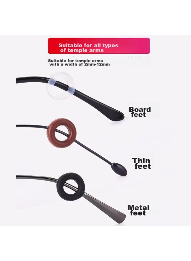 HB Hb Glasses Anti-slip Ear Hooks 4 Pairs + Anti-slip Rings 4 Pairs, Silicone Set, Eyeglass Temple Fixing Accessories, Anti-drop Device For Eyeglass Legs - Image 3