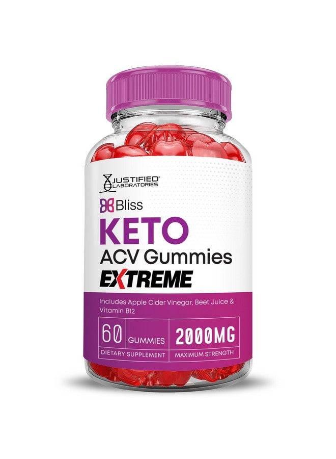 Justified Laboratories Bliss Keto ACV Gummies Extreme 2000MG Bliss Keto Gummies Apple Cider Vinegar Formulated with Pomegranate Beet Juice Powder B12 Vegan Non GMO 60 Gummys - Image 4