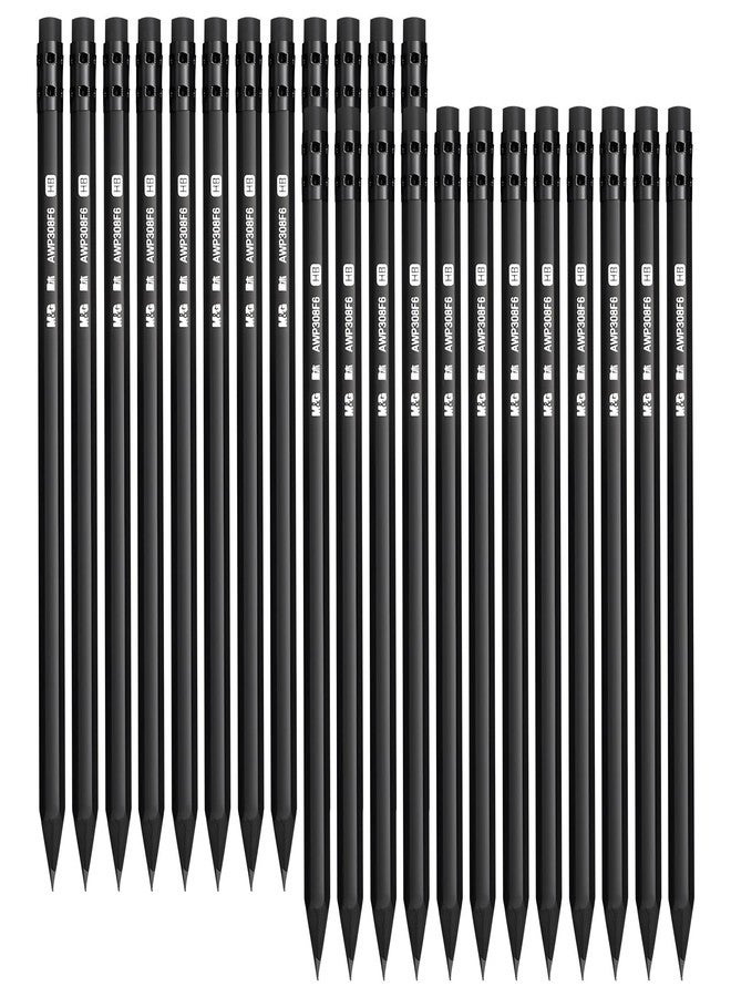 ام اند جي أقلام رصاص M&G ذات غلاف خشبي من نوع HB، عبوة من 24 قلم رصاص مشحوذة مسبقًا مع ممحاة علوية، أقلام رصاص سوداء بالجملة لمستلزمات المعلمين في المدارس، للكتابة والرسم والتخطيط. - Image 1