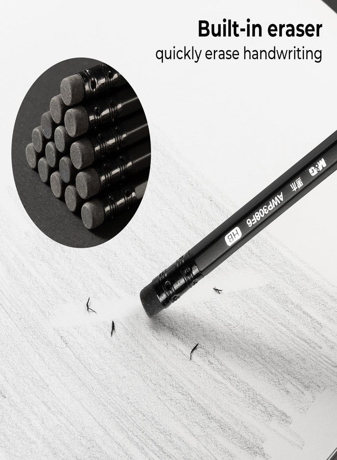 ام اند جي أقلام رصاص M&G ذات غلاف خشبي من نوع HB، عبوة من 24 قلم رصاص مشحوذة مسبقًا مع ممحاة علوية، أقلام رصاص سوداء بالجملة لمستلزمات المعلمين في المدارس، للكتابة والرسم والتخطيط. - Image 4