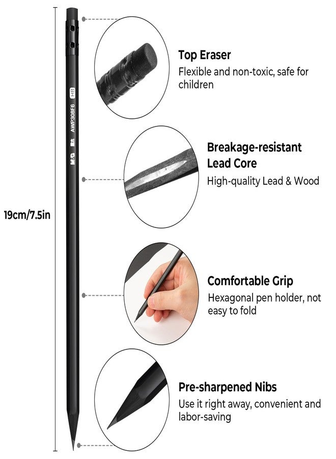 ام اند جي أقلام رصاص M&G ذات غلاف خشبي من نوع HB، عبوة من 24 قلم رصاص مشحوذة مسبقًا مع ممحاة علوية، أقلام رصاص سوداء بالجملة لمستلزمات المعلمين في المدارس، للكتابة والرسم والتخطيط. - Image 2