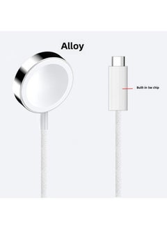 Suitable For Apple Watch S7-S9 5W Fast Charging Wireless Charger Magnetic Wireless Charging Nylon Braided Charging Cable-Specifications:5w Braided Fast Charging Alloy