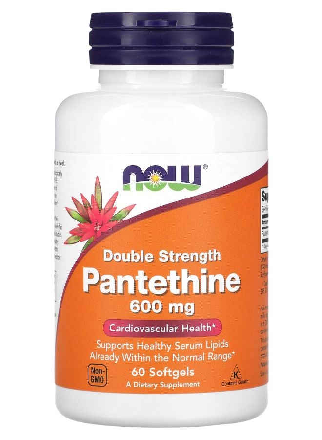 now Double Strength Pantethine 600 mg 60 Softgels