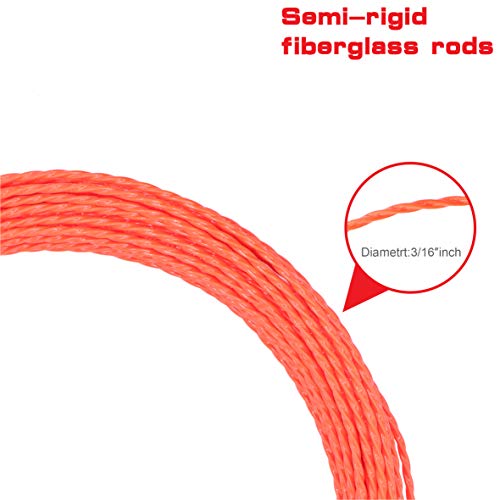 Taxutor 130 Feet Fish Tape Wire Puller Through Wall Wire Electrical Threader Fish plus Fish Cable Fastener Kit - Image 3