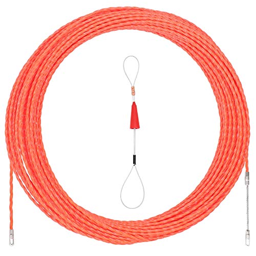 Taxutor 130 Feet Fish Tape Wire Puller Through Wall Wire Electrical Threader Fish plus Fish Cable Fastener Kit - Image 1