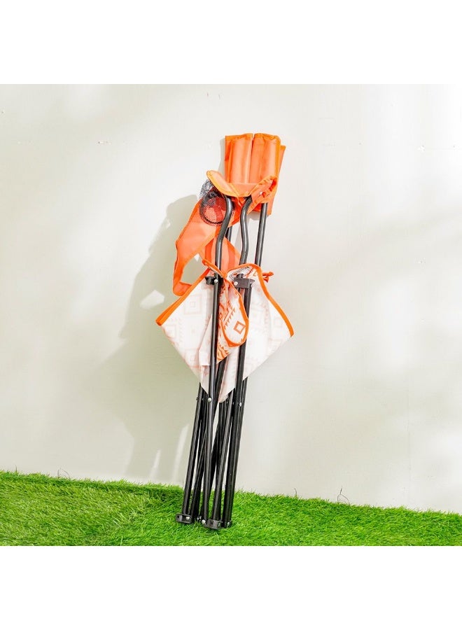 Danube Home Folding Picnic Chair | Light Weight Patio Chair | All Weather Durable Material Picnic Chair | Portable Stool For Outdoor Garden Camping Picnic 54X54X92 Cm Orange/White - Image 5