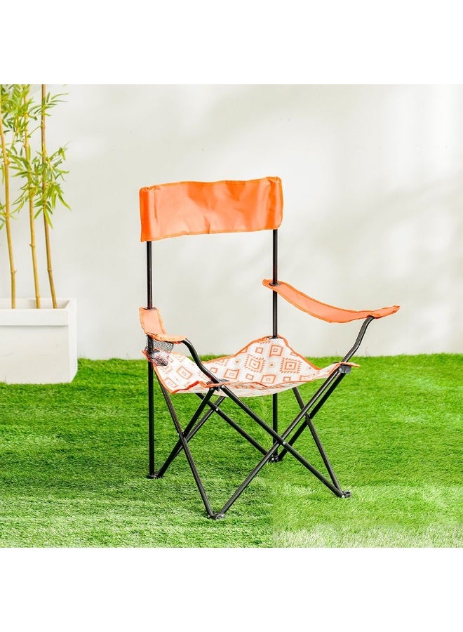 Danube Home Folding Picnic Chair | Light Weight Patio Chair | All Weather Durable Material Picnic Chair | Portable Stool For Outdoor Garden Camping Picnic 54X54X92 Cm Orange/White - Image 1