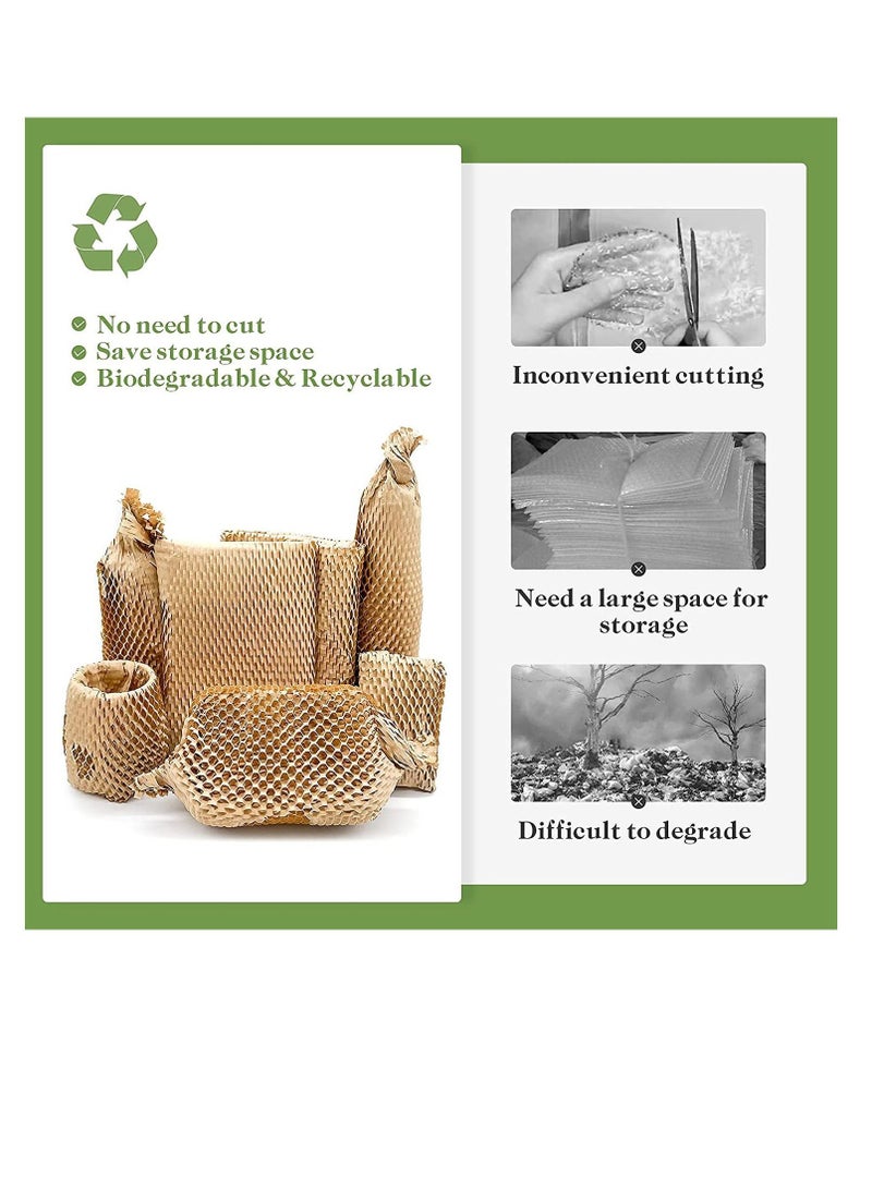 Y&D Honeycomb Packaging Paper Wrap Roll 15" x 131", Cushion Eco Friendly Moving Packaging,Protective Kraft Shipping Wrapping Suppliers Boxes Filler Brown for Shipping/ Fragile  - Image 5