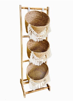 Bamboo Woven Basket Wooden Stand with Jute Baskets – Multi-Storage Organizer for Home, Kitchen, and Living Room – Freestanding Natural Wood and Jute Basket Storage Rack - pzsku/Z4CE896B0CC2B5DCC8FA5Z/45/_/1732617608/4f5051ba-85c2-46cd-af92-eb6fb6658f47