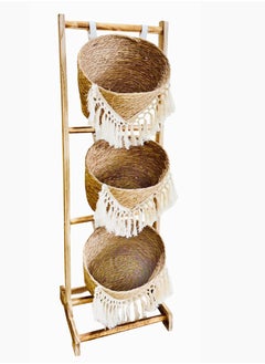 Bamboo Woven Basket Wooden Stand with Jute Baskets – Multi-Storage Organizer for Home, Kitchen, and Living Room – Freestanding Natural Wood and Jute Basket Storage Rack - pzsku/Z4CE896B0CC2B5DCC8FA5Z/45/_/1732617620/5e768353-b7f7-462c-86b2-f33b41953435