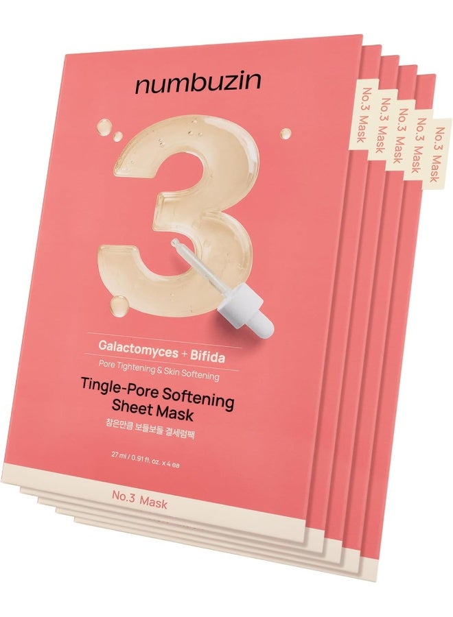 numbuzin قناع ورقة تنعيم المسام رقم 3 (5 قطع) - Image 1