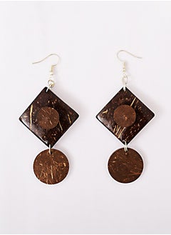 Eco-friendly Handmade Jewellery Coconut Wooden Earrings Lightweight Hoopwire Earrings Bohemian Pendant Dangle Earrings Set