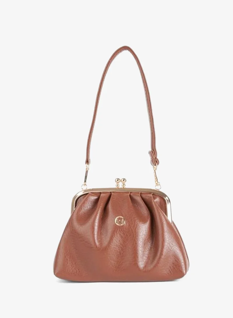Women's Taba Daisy Medium Size Double-Strap Lined Buckle Closure Hand, Arm and Shoulder Bag.