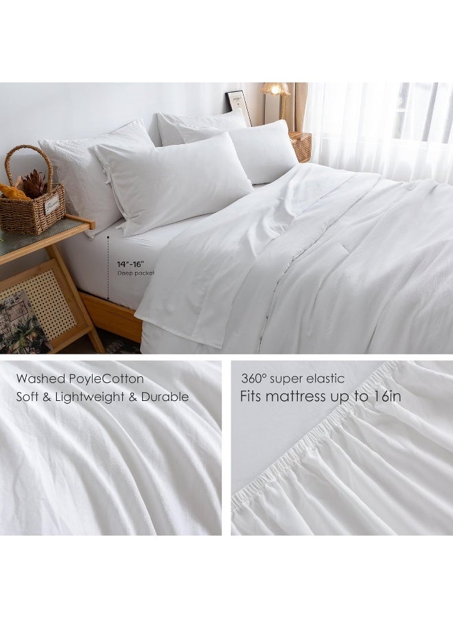 COTTEBED Ultra-Soft Queen Bed Set with Comforter and Sheets - 7 Pieces Bed in a Bag Lightweight All Season - Image 4