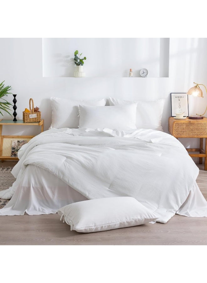 COTTEBED Ultra-Soft Queen Bed Set with Comforter and Sheets - 7 Pieces Bed in a Bag Lightweight All Season - Image 3