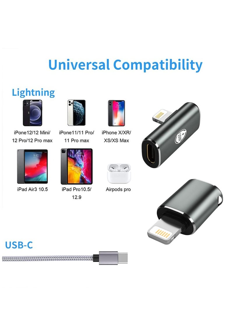 Generic 2 PCS Type C Female to Lighting Male, 90 Degree Adapter for iPhone iPad, USB C to iPhone Elbow Angle Adapter Converter, Type C Female to Lighting Male Adapter USB C to Phone Adapter Converter  - Image 5