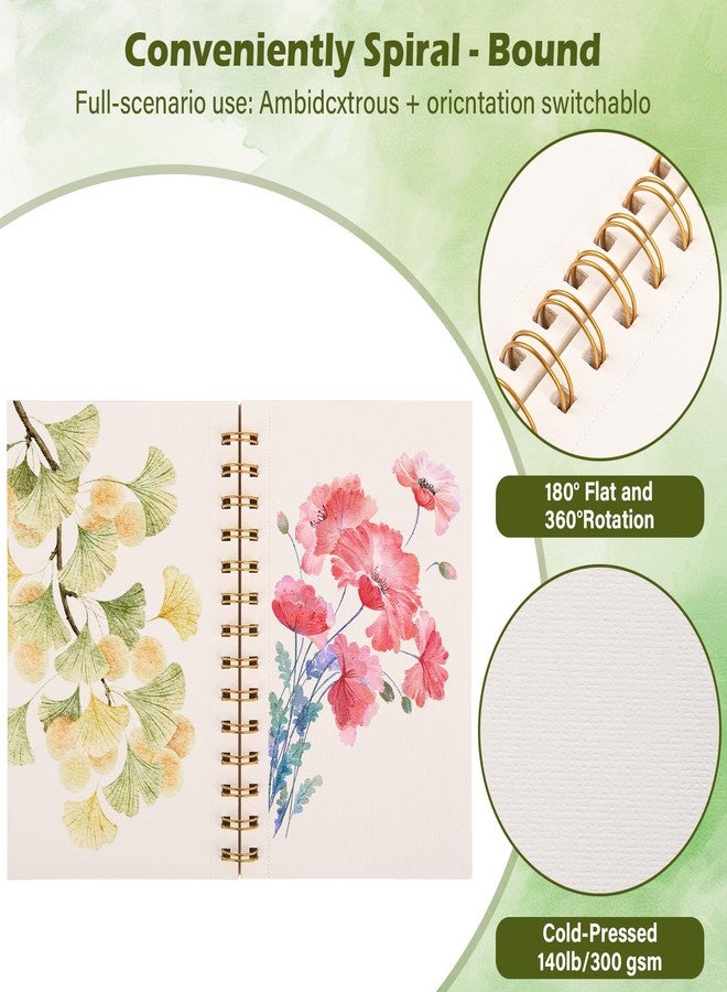 Qlmhudaim 5x7.5 Inch Spiral Watercolor Paper Pad - 30 Sheets 140lb/300g Acid-Free Artist Paper | Tear-Line Perforated Pages for Framing & Mixed Media |Watercolor, Art Journaling (Adults, Students, Travel) - Image 4