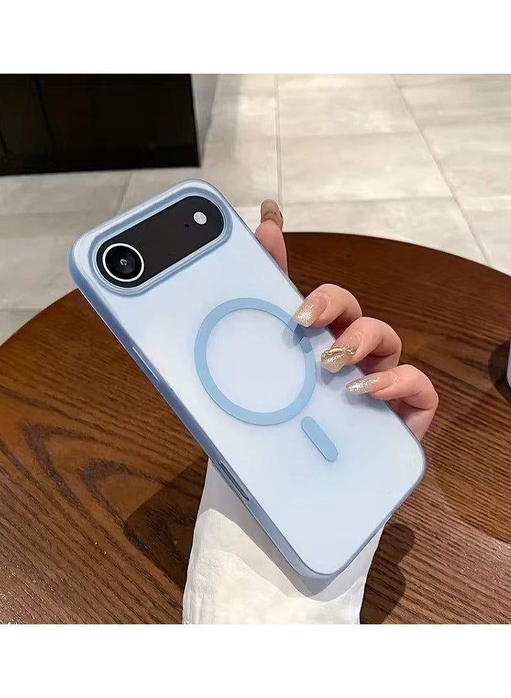 Magsafe Luxury Matte Case for iPhone 17 Air, Slim Magnetic Shockproof Cover, (Sky Blue)