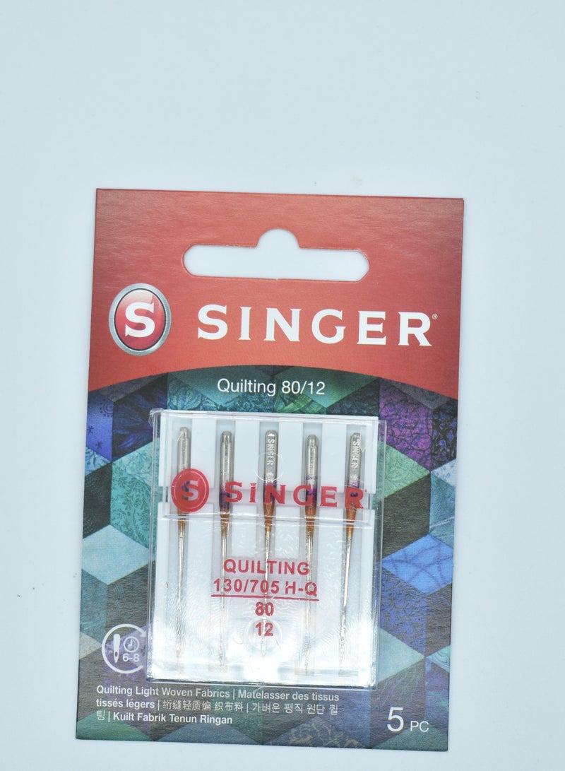 SINGER QUILTING NEEDLES SIZE 80/12 (PACK OF 5 NEEDLE) BRAZIL