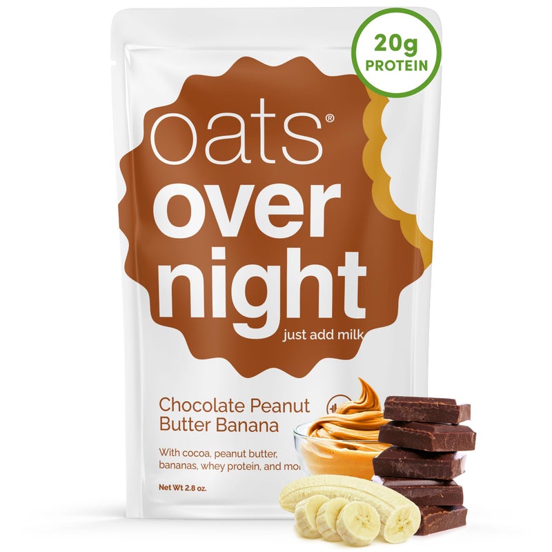 Oats Overnight Chocolate Peanut Butter Banana  Overnight Oats with 20g Protein High Fiber Breakfast Protein Shake  Gluten Free Oatmeal Non GMO High Protein Oatmeal 28 oz per meal 8 Pack - Image 3