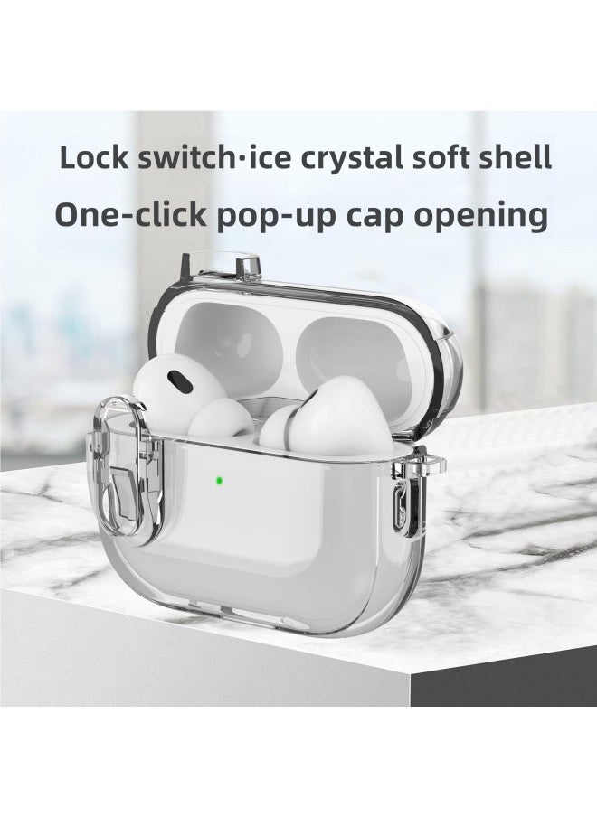 Generic - For AppleAirPods1/2nd Generation Bluetooth Headset Protective Cover Transparent Soft Airpods Pro2 Ice Crystal Lock-Color:Transparent Powder-Model:Airpods Pro2 Generation - Image 1