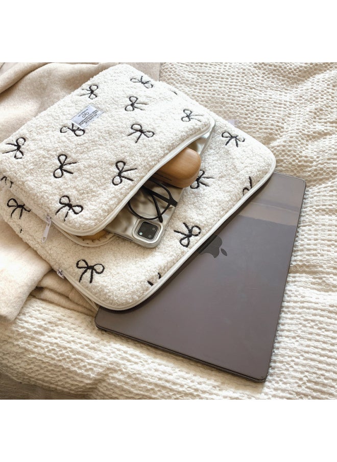 Generic Butterfly Knot Plush Computer Bag Inner Pad For 11 Inch IPad 13 Inch And 14 Inch Laptop Soft Cushioning Breathable Weight Reduction-Color:black Large  - Image 4