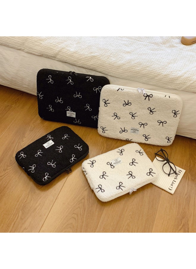 Generic Butterfly Knot Plush Computer Bag Inner Pad For 11 Inch IPad 13 Inch And 14 Inch Laptop Soft Cushioning Breathable Weight Reduction-Color:black Large  - Image 5