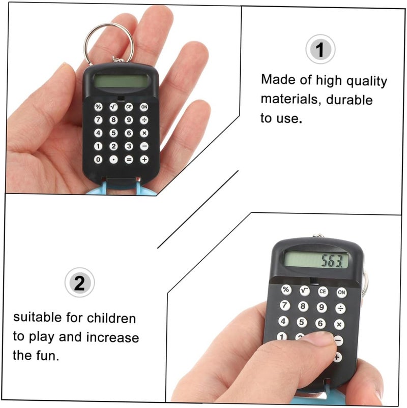 2pcs Portable Mini Electronic Calculators Lightweight Cartoon Design Pocket Arithmetic Calculators for Students School Supplies Black - Image 5