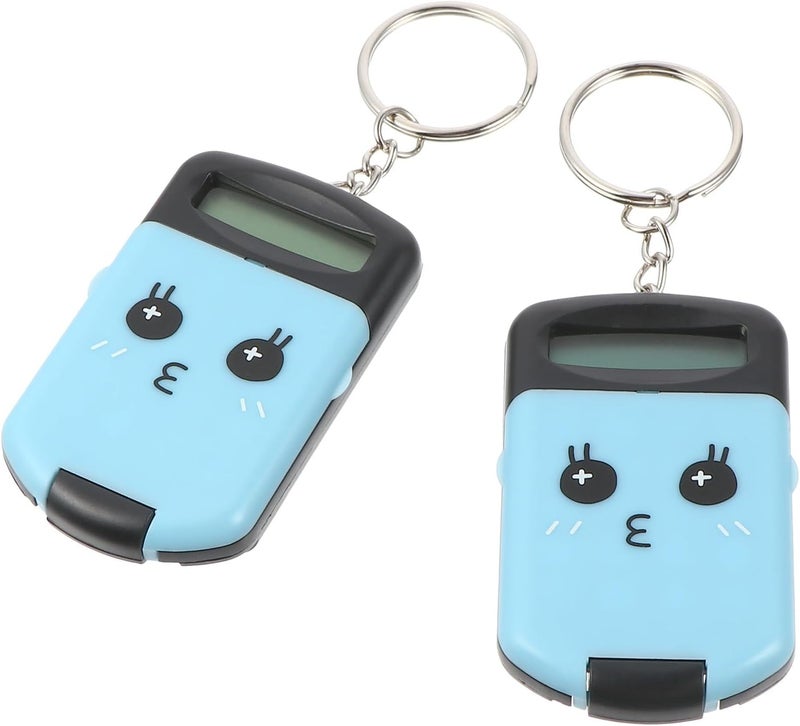 2pcs Portable Mini Electronic Calculators Lightweight Cartoon Design Pocket Arithmetic Calculators for Students School Supplies Black - Image 1