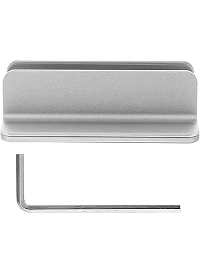 Silver Vertical Laptop Stand Aluminum Alloy Cooling Holder for Desk Tablet Office Home Use - Image 1