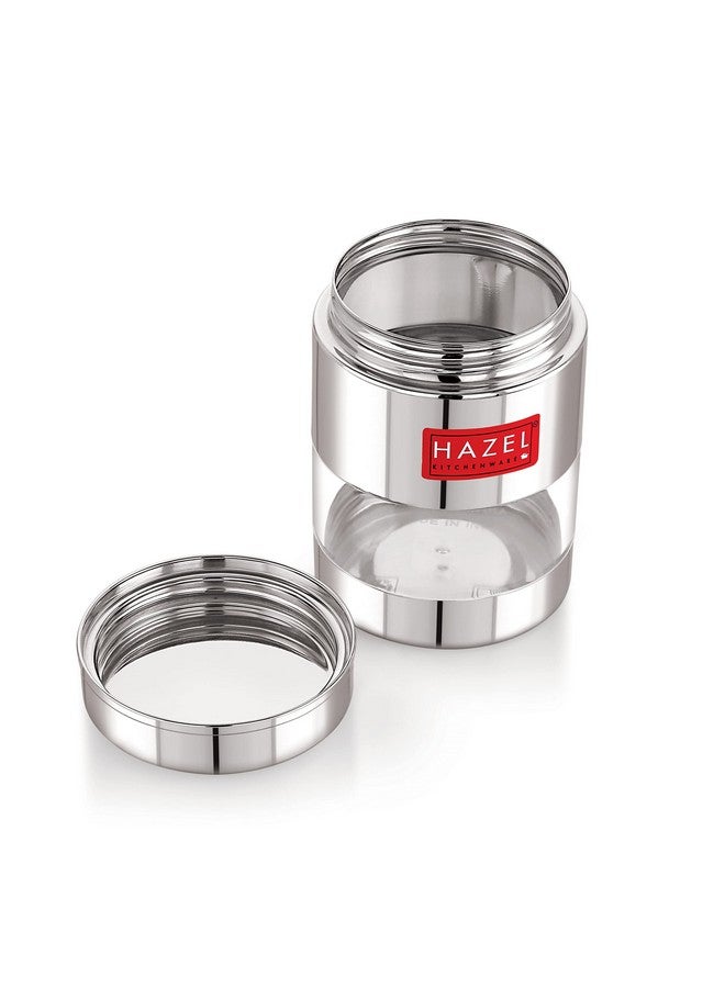 Hazel حاوية مخاوس من الفولاذ المقاوم للصدأ هازيل | حاويات صغيرة شفافة لتخزين المطبخ | مجموعة من 12 جرة شفافة محكمة الإغلاق، 170 مل - Image 5